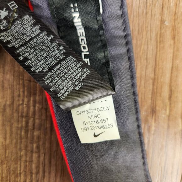 Nike Golf Dri-Fit Adult Strapback Visor Red White Swoosh Tennis Sports Athletic - Picture 12 of 14